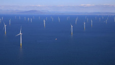 Pictured: Cumbria's Walney Extension wind farm, the largest offshore wind array in the world